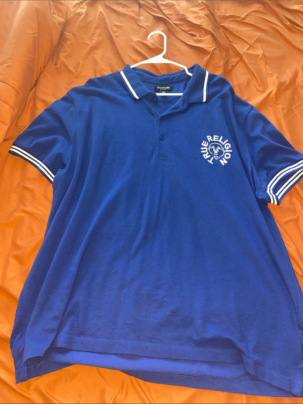 True Religion Royal Blue Polo with White Trim